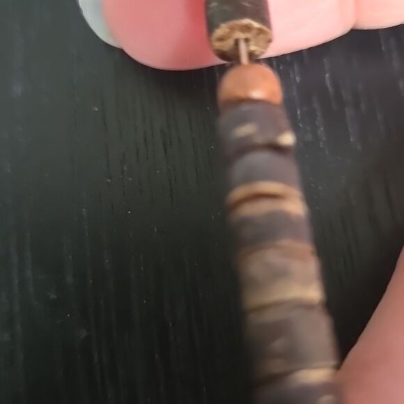 Vintage Vibe Brown Orange Necklace Beads Jeweley Choker Y2k Distressed Unisex - Picture 5 of 11